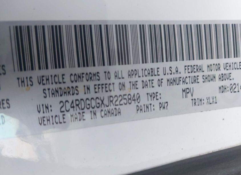 Photo 9 of 2018 Dodge Grand CARAVAN SXT (VIN 2C4RDGCGXJR225840)