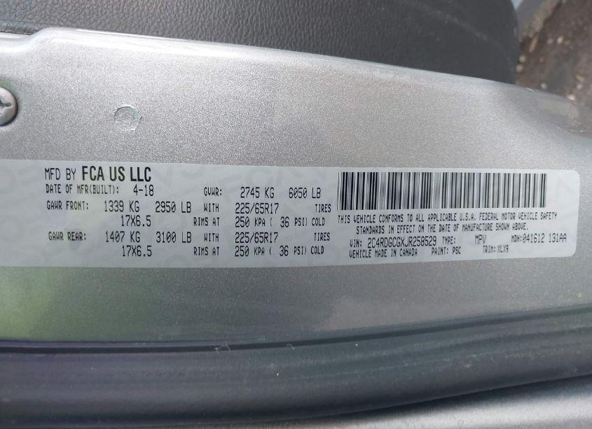 Photo 9 of 2018 Dodge Grand CARAVAN SXT (VIN 2C4RDGCGXJR258529)