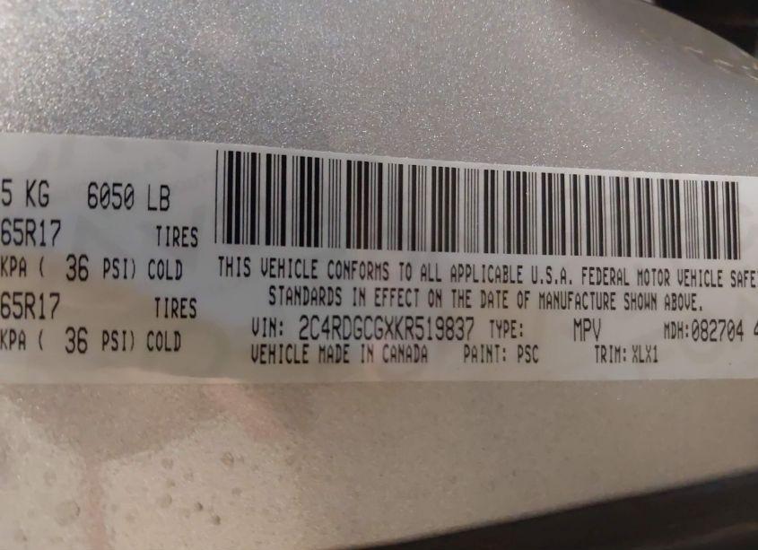 Photo 9 of 2019 Dodge Grand CARAVAN SXT (VIN 2C4RDGCGXKR519837)