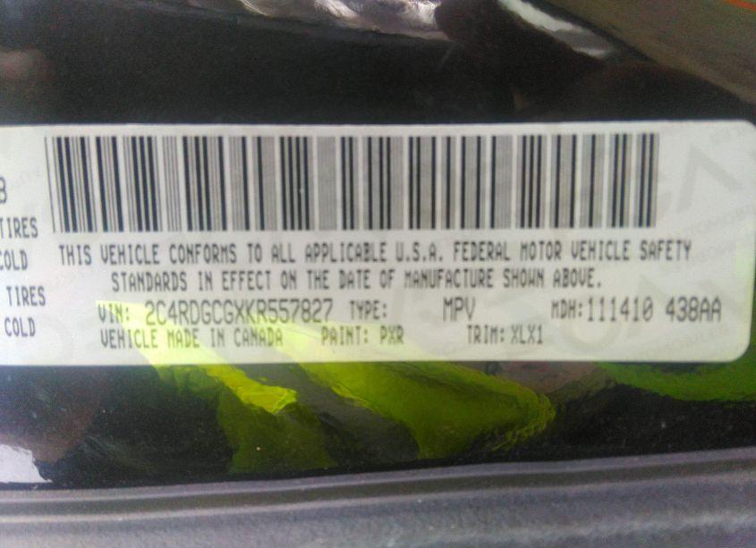 Photo 9 of 2019 Dodge Grand CARAVAN SXT (VIN 2C4RDGCGXKR557827)