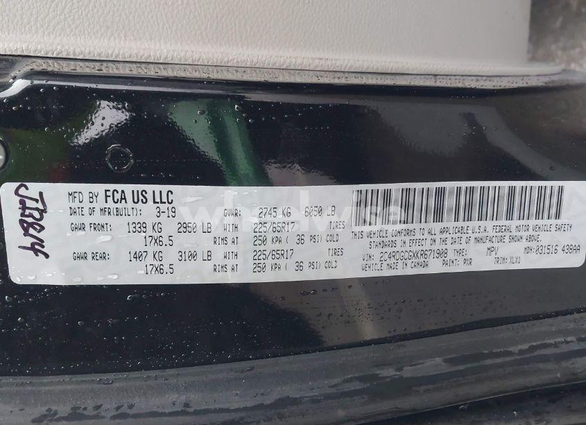 Photo 9 of 2019 Dodge Grand CARAVAN SXT (VIN 2C4RDGCGXKR671908)