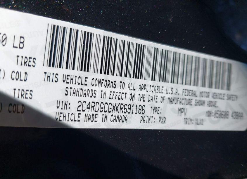 Photo 9 of 2019 Dodge Grand CARAVAN SXT (VIN 2C4RDGCGXKR691186)