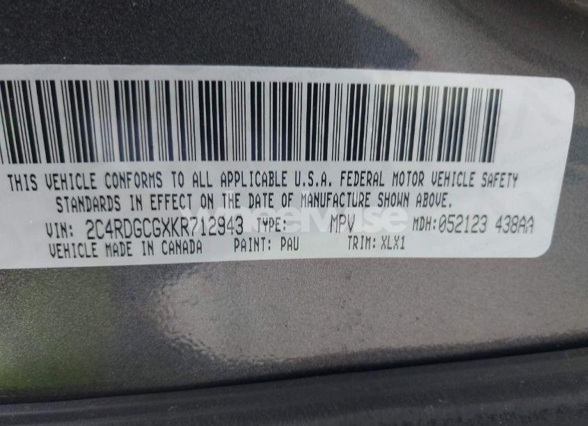 Photo 9 of 2019 Dodge Grand CARAVAN SXT (VIN 2C4RDGCGXKR712943)