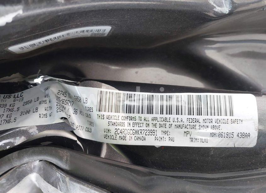 Photo 9 of 2019 Dodge Grand CARAVAN SXT (VIN 2C4RDGCGXKR723991)