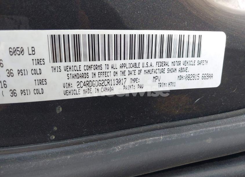 Photo 9 of 2012 Dodge Grand CARAVAN CREW (VIN 2C4RDGDG2CR113017)