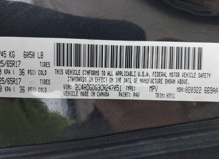 Photo 9 of 2012 Dodge Grand CARAVAN CREW (VIN 2C4RDGDG3CR247051)