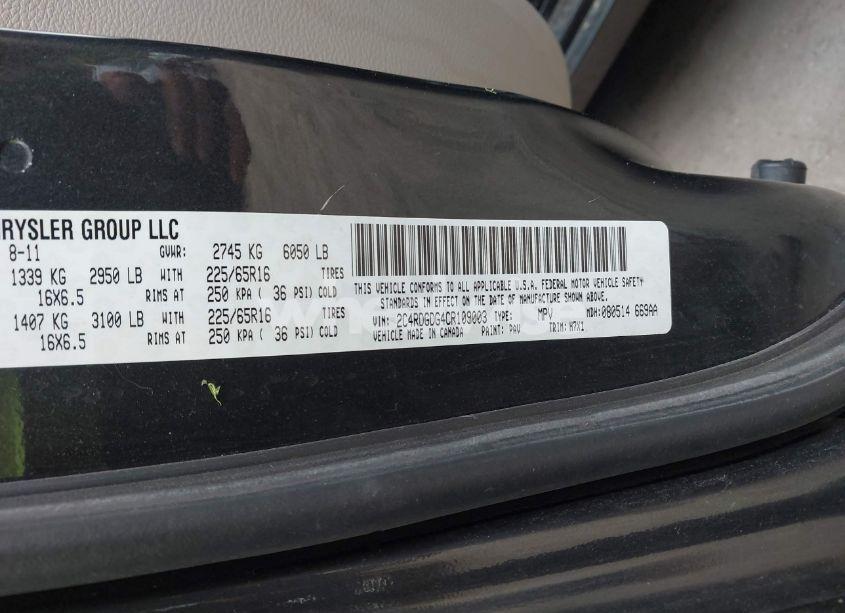 Photo 9 of 2012 Dodge Grand CARAVAN CREW (VIN 2C4RDGDG4CR109003)