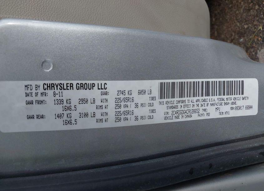 Photo 9 of 2012 Dodge Grand CARAVAN CREW (VIN 2C4RDGDG4CR128652)
