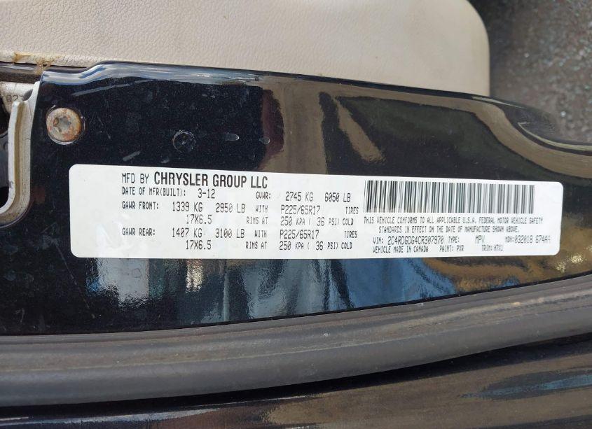 Photo 9 of 2012 Dodge Grand CARAVAN CREW (VIN 2C4RDGDG4CR307970)