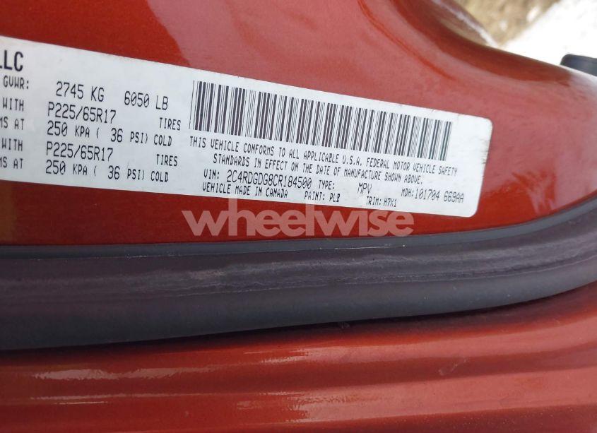 Photo 9 of 2012 Dodge Grand CARAVAN CREW (VIN 2C4RDGDG8CR184500)