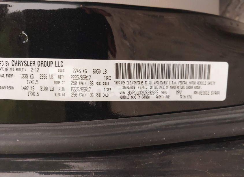 Photo 9 of 2012 Dodge Grand CARAVAN CREW (VIN 2C4RDGDG9CR292379)