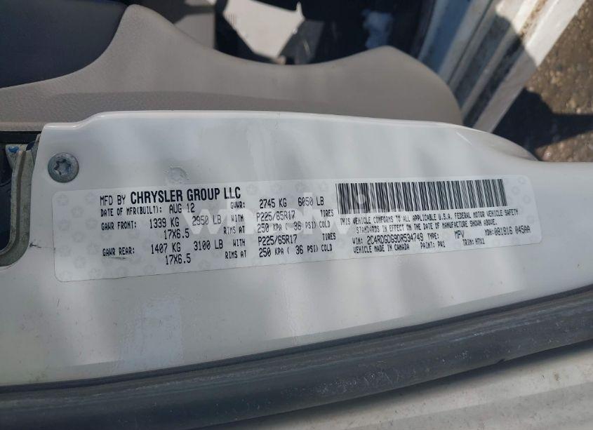 Photo 9 of 2013 Dodge Grand CARAVAN CREW (VIN 2C4RDGDG9DR534749)