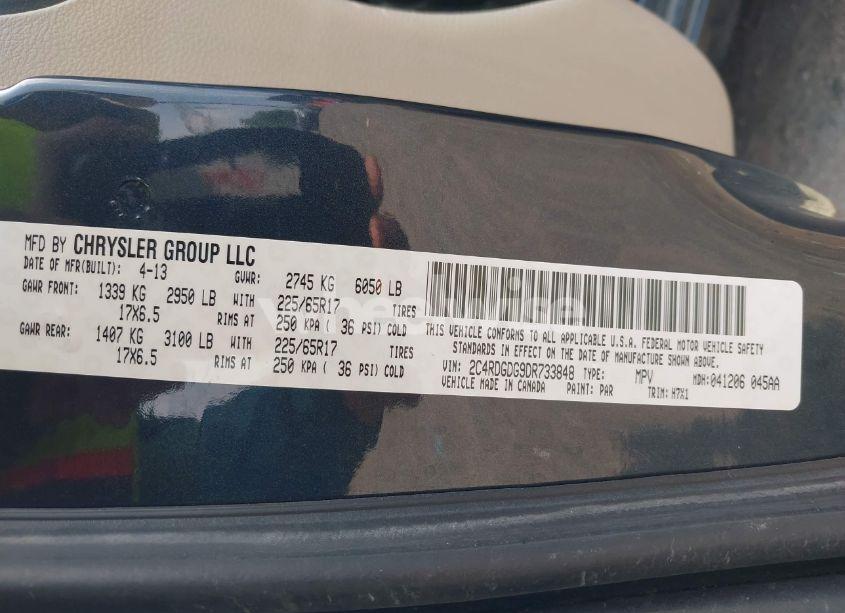 Photo 9 of 2013 Dodge Grand CARAVAN CREW (VIN 2C4RDGDG9DR733848)