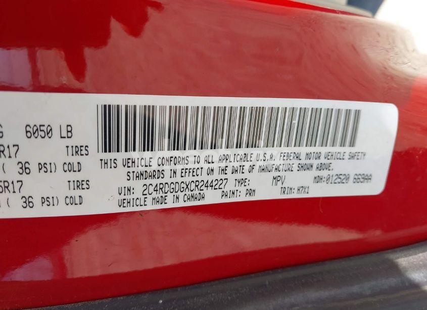 Photo 9 of 2012 Dodge Grand CARAVAN CREW (VIN 2C4RDGDGXCR244227)