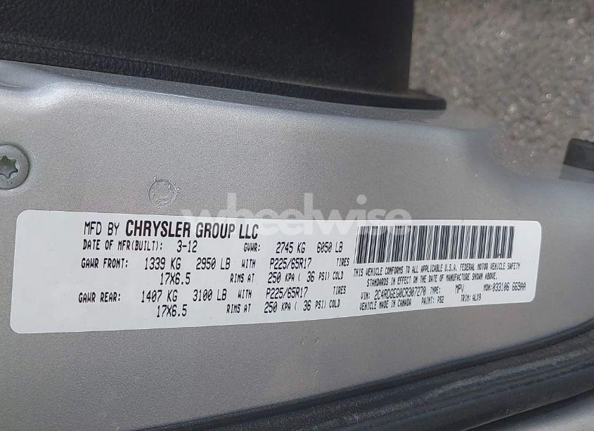 Photo 9 of 2012 Dodge Grand CARAVAN R/T (VIN 2C4RDGEG0CR307270)