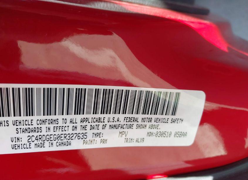 Photo 9 of 2014 Dodge Grand CARAVAN R/T (VIN 2C4RDGEG0ER327635)