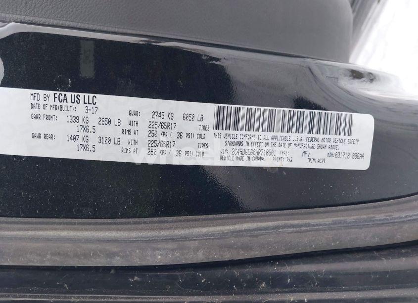 Photo 9 of 2017 Dodge Grand CARAVAN GT (VIN 2C4RDGEG0HR718501)