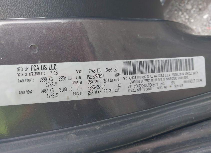 Photo 9 of 2018 Dodge Grand CARAVAN GT (VIN 2C4RDGEG0JR345370)