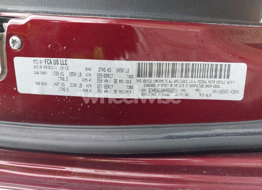 Photo 9 of 2019 Dodge Grand CARAVAN GT (VIN 2C4RDGEG0KR562211)