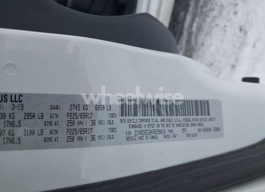 Photo 9 of 2019 Dodge Grand CARAVAN GT (VIN 2C4RDGEG0KR659019)