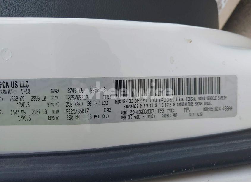 Photo 9 of 2019 Dodge Grand CARAVAN GT (VIN 2C4RDGEG0KR711653)