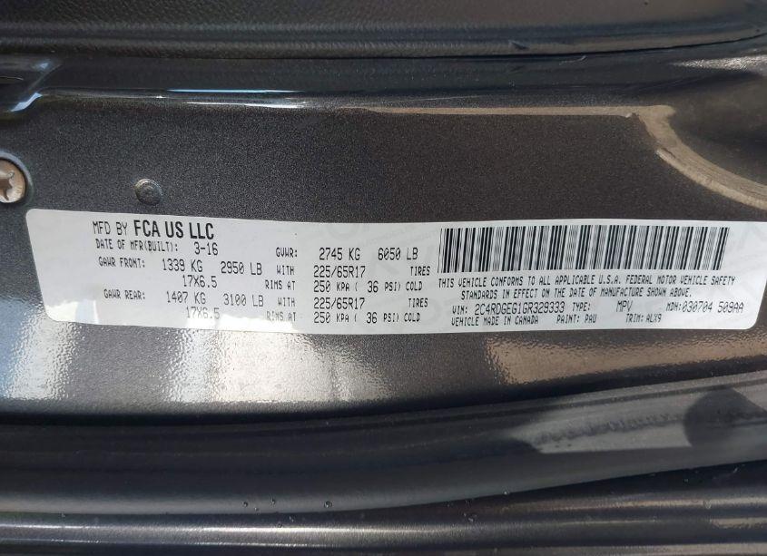 Photo 9 of 2016 Dodge Grand CARAVAN R/T (VIN 2C4RDGEG1GR329333)