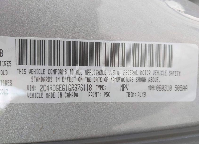 Photo 9 of 2016 Dodge Grand CARAVAN R/T (VIN 2C4RDGEG1GR376118)