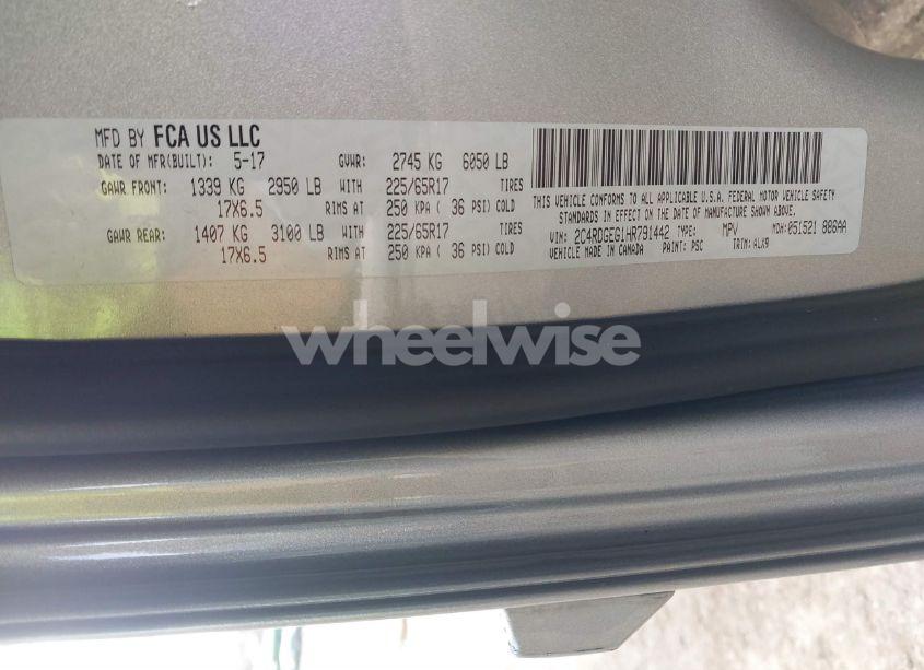 Photo 9 of 2017 Dodge Grand CARAVAN GT (VIN 2C4RDGEG1HR791442)