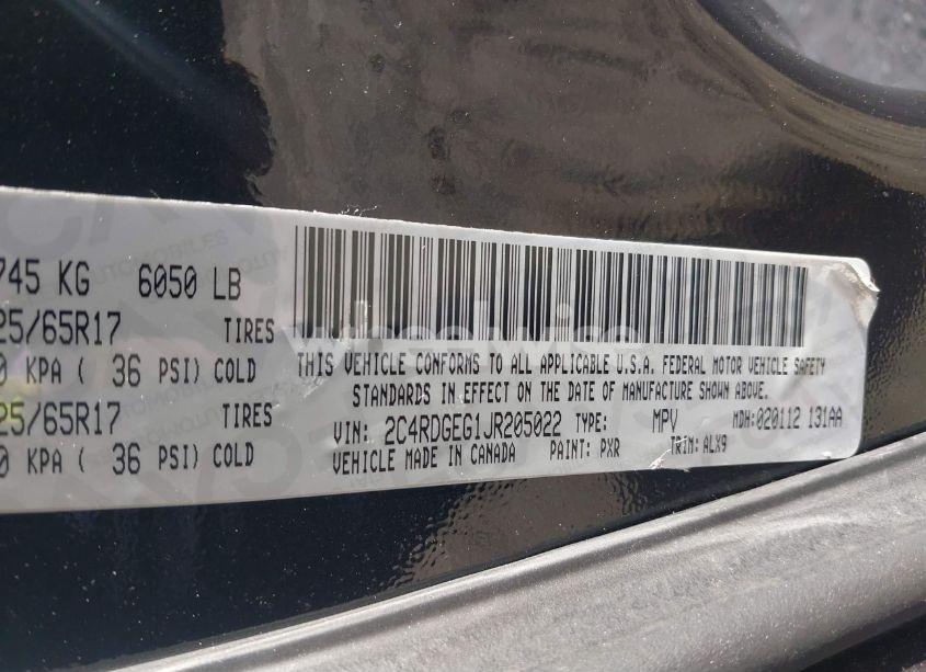 Photo 9 of 2018 Dodge Grand CARAVAN GT (VIN 2C4RDGEG1JR205022)