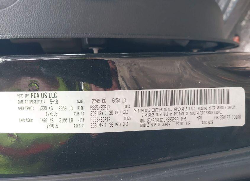 Photo 9 of 2018 Dodge Grand CARAVAN GT (VIN 2C4RDGEG1JR285289)