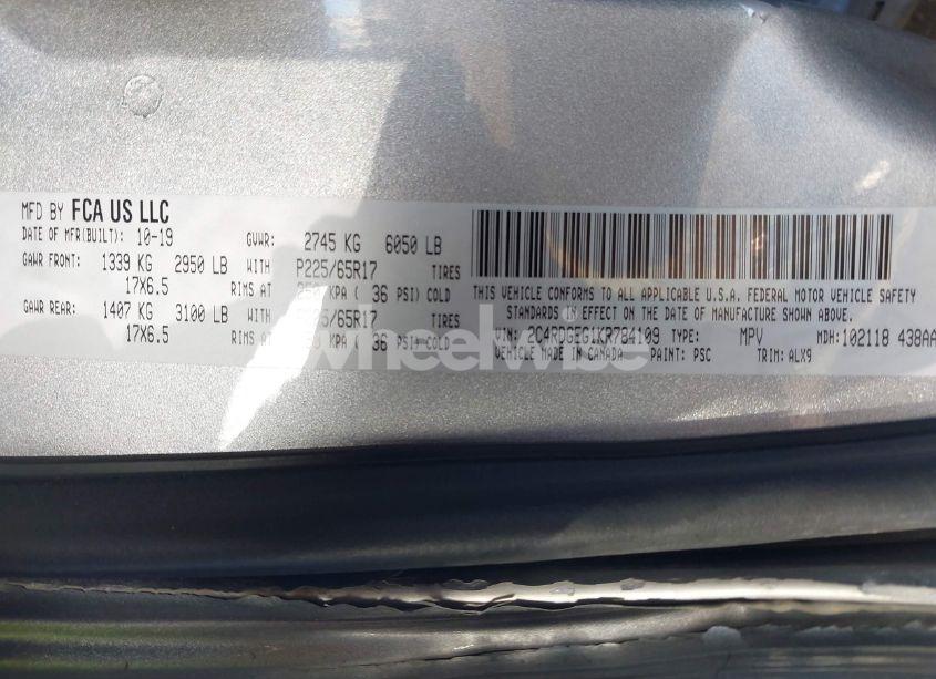 Photo 9 of 2019 Dodge Grand CARAVAN GT (VIN 2C4RDGEG1KR784109)