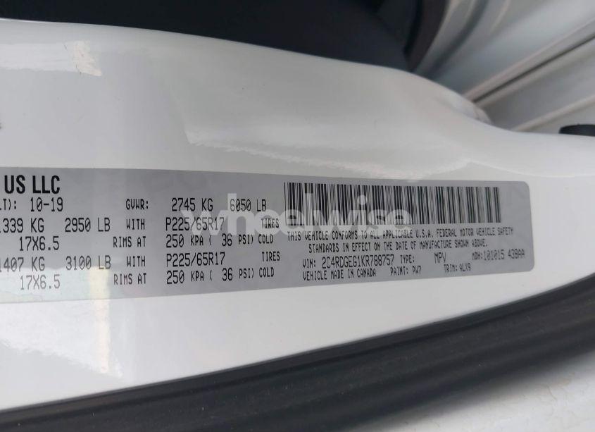 Photo 9 of 2019 Dodge Grand CARAVAN GT (VIN 2C4RDGEG1KR788757)