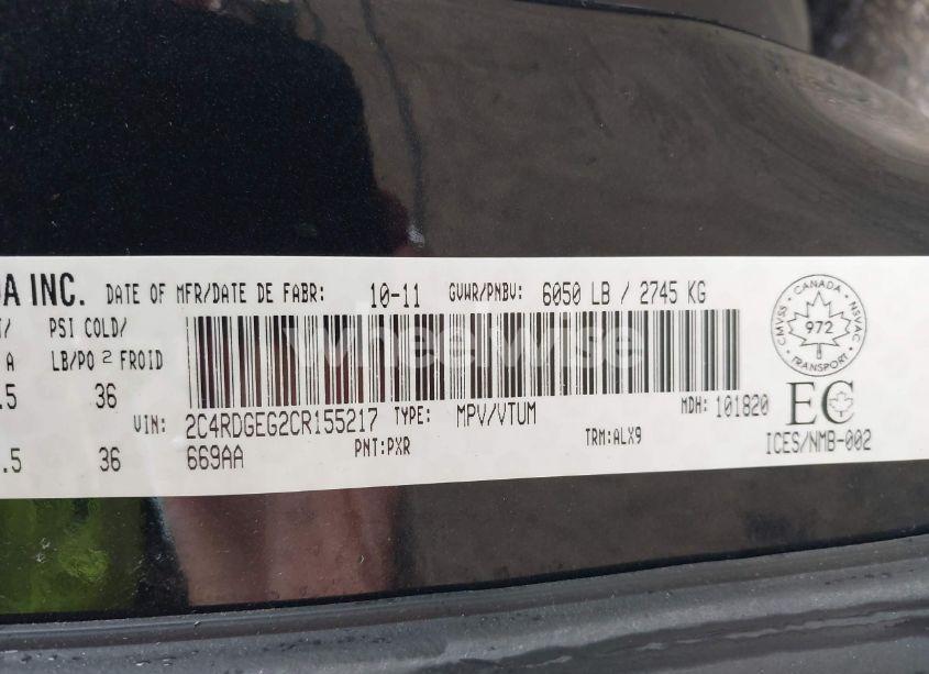 Photo 9 of 2012 Dodge Grand CARAVAN R/T (VIN 2C4RDGEG2CR155217)