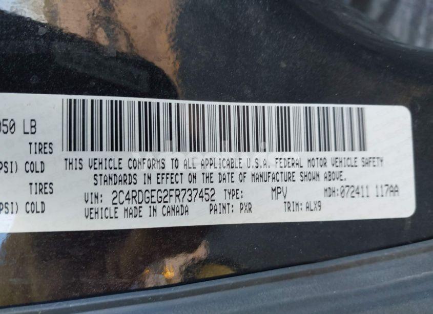 Photo 9 of 2015 Dodge Grand CARAVAN R/T (VIN 2C4RDGEG2FR737452)