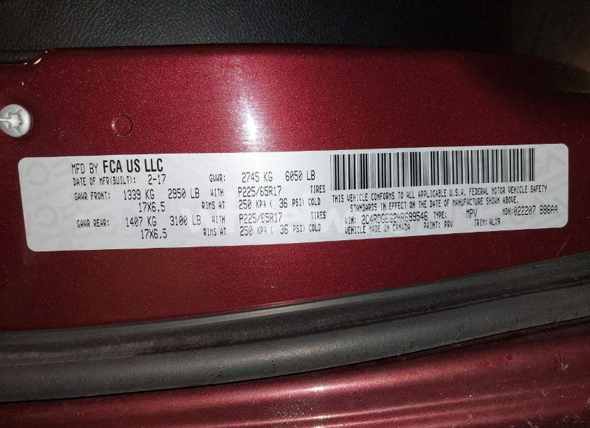 Photo 9 of 2017 Dodge Grand CARAVAN GT (VIN 2C4RDGEG2HR699546)