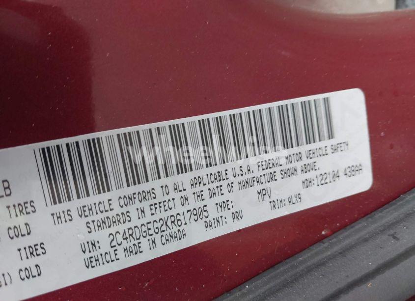 Photo 9 of 2019 Dodge Grand CARAVAN GT (VIN 2C4RDGEG2KR617905)