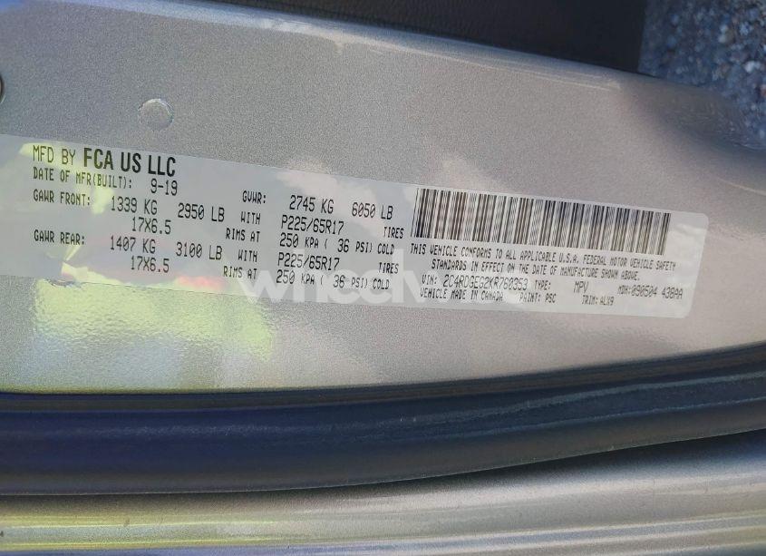 Photo 9 of 2019 Dodge Grand CARAVAN GT (VIN 2C4RDGEG2KR760353)