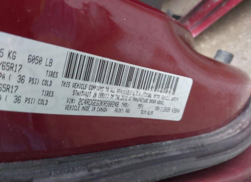 Photo 9 of 2019 Dodge Grand CARAVAN GT (VIN 2C4RDGEG3KR580248)