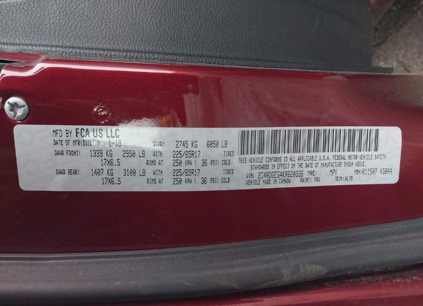 Photo 9 of 2019 Dodge Grand CARAVAN GT (VIN 2C4RDGEG4KR620336)