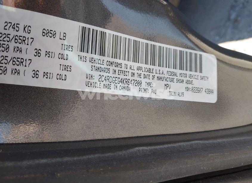 Photo 9 of 2019 Dodge Grand CARAVAN GT (VIN 2C4RDGEG4KR647200)