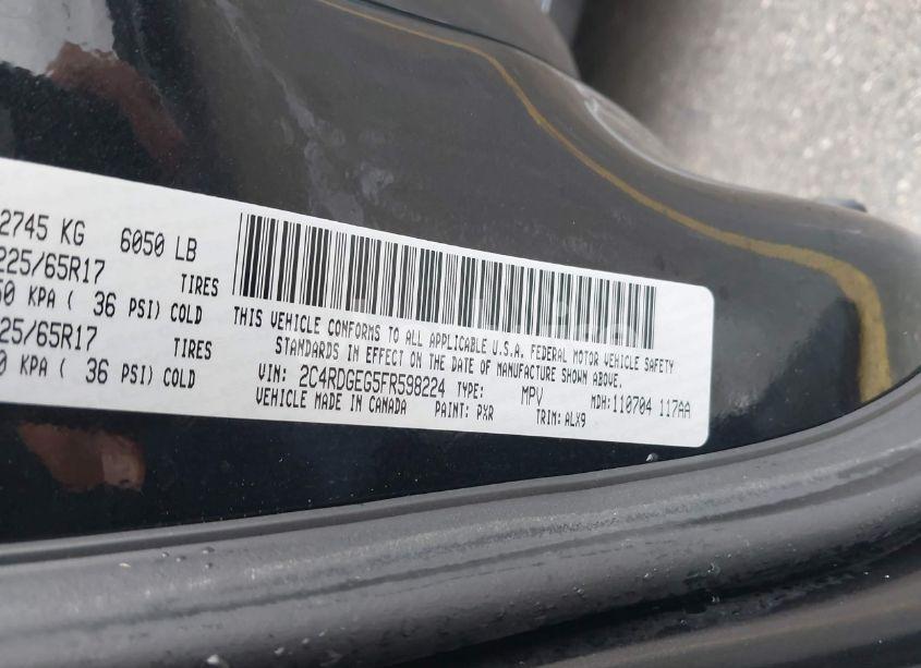 Photo 9 of 2015 Dodge Grand CARAVAN R/T (VIN 2C4RDGEG5FR598224)