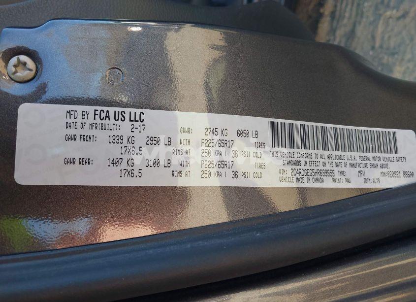 Photo 9 of 2017 Dodge Grand CARAVAN GT (VIN 2C4RDGEG5HR699959)