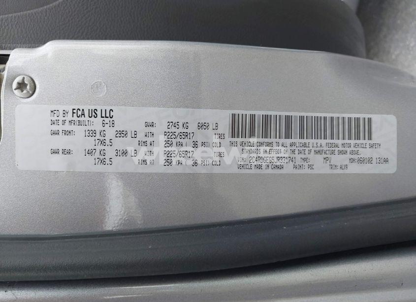 Photo 9 of 2018 Dodge Grand CARAVAN GT (VIN 2C4RDGEG5JR331741)