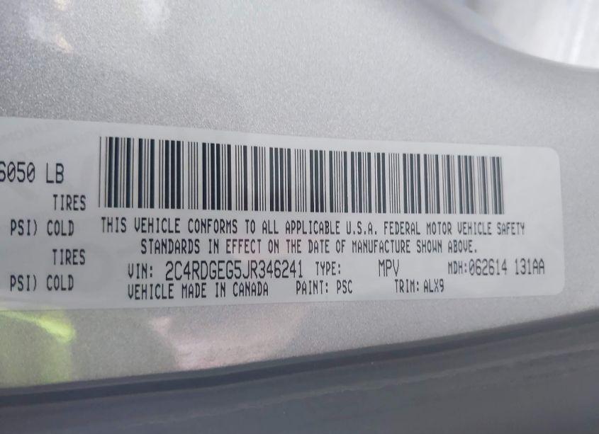 Photo 9 of 2018 Dodge Grand CARAVAN GT (VIN 2C4RDGEG5JR346241)