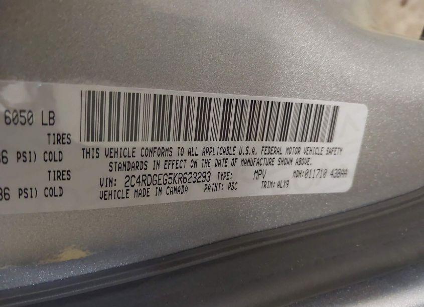 Photo 9 of 2019 Dodge Grand CARAVAN GT (VIN 2C4RDGEG5KR623293)