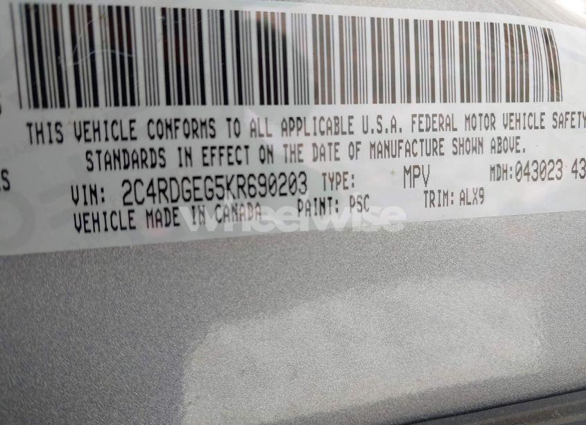 Photo 9 of 2019 Dodge Grand CARAVAN GT (VIN 2C4RDGEG5KR690203)