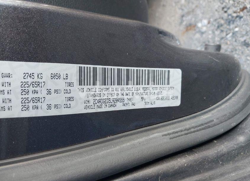 Photo 9 of 2020 Dodge Grand CARAVAN GT (VIN 2C4RDGEG5LR204555)