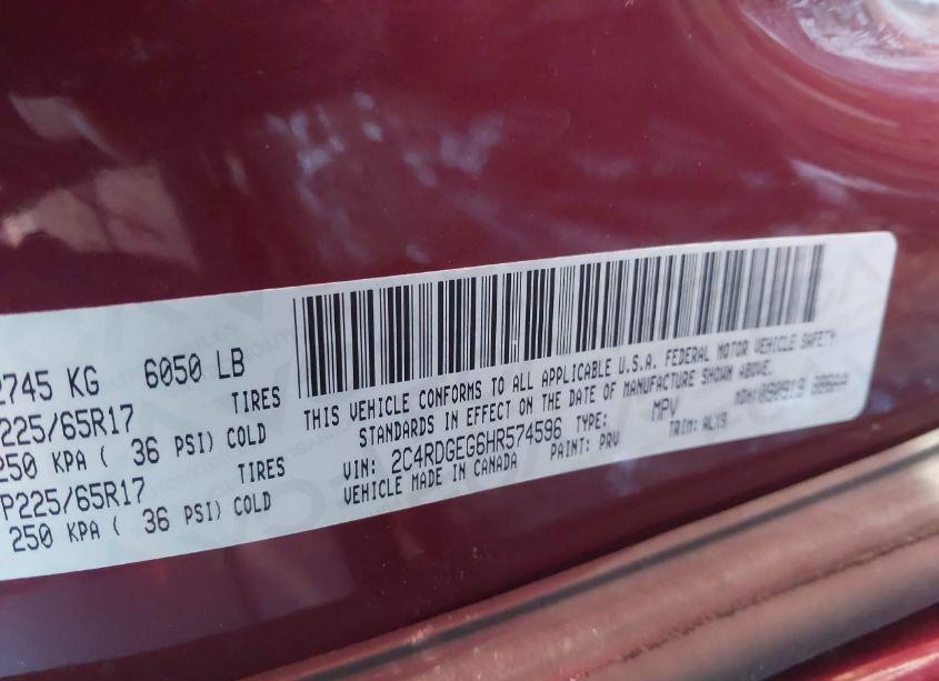 Photo 9 of 2017 Dodge Grand CARAVAN GT (VIN 2C4RDGEG6HR574596)