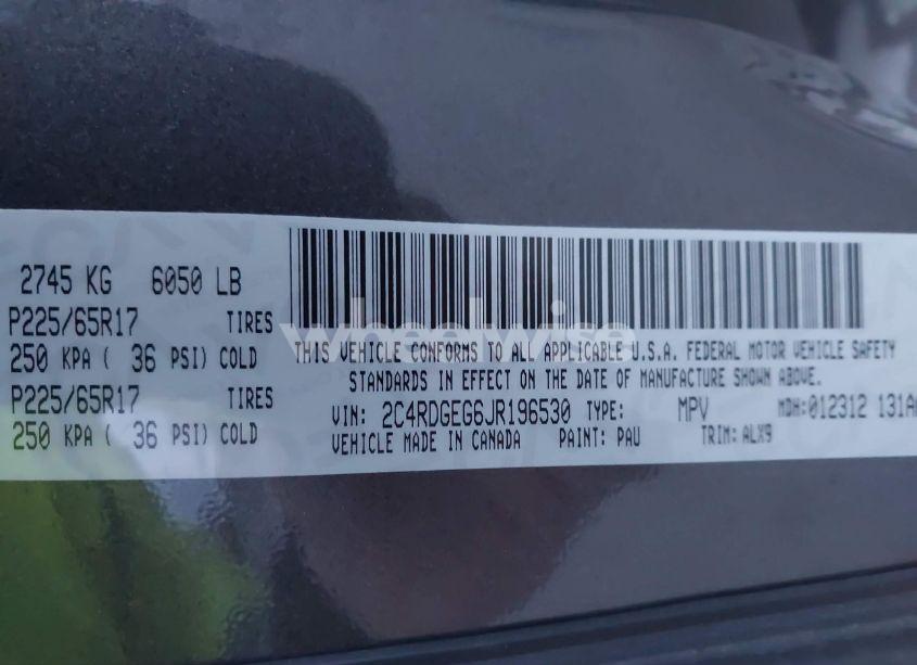 Photo 9 of 2018 Dodge Grand CARAVAN GT (VIN 2C4RDGEG6JR196530)