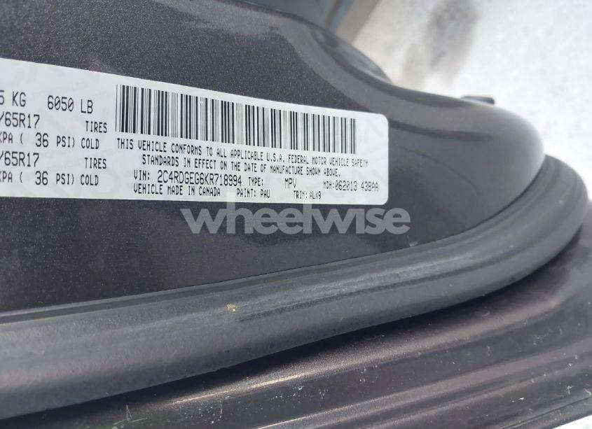 Photo 9 of 2019 Dodge Grand CARAVAN GT (VIN 2C4RDGEG6KR718994)